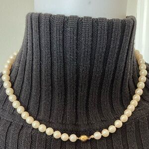 White 14k pearl strand necklace